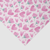 ピンクのハートの花模様が可愛いバレンタインデー 薄葉紙 (詳細)