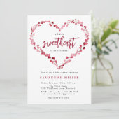 ピンクのハートの花輪 リトルスイートハート ベビーシャワー 招待状 (スタンド正面)