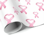 ピンクのハートの蟹座のリボン2 ラッピングペーパー (ロールコーナー)