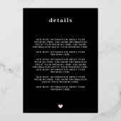 ピンクのハートの金ゴールドレズビアン夫人結婚の2の1の 箔招待状 (裏面)