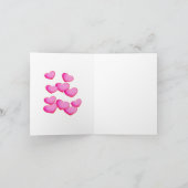 ピンクのハートの集りはバレンタインに点を打ちます シーズンカード (内部)
