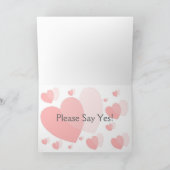 ピンクのハートはです私のフラワー・ガールの要求決定します 招待状 (内部)