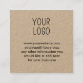 ピンクのハートは私の小規模企業をサポートしてくれてありがとう スクエア名刺 (裏面)