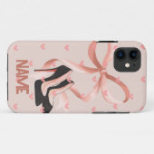 ピンクのハートは、靴コケットの美学を弓 Case-Mate iPhoneケース (裏面(横))