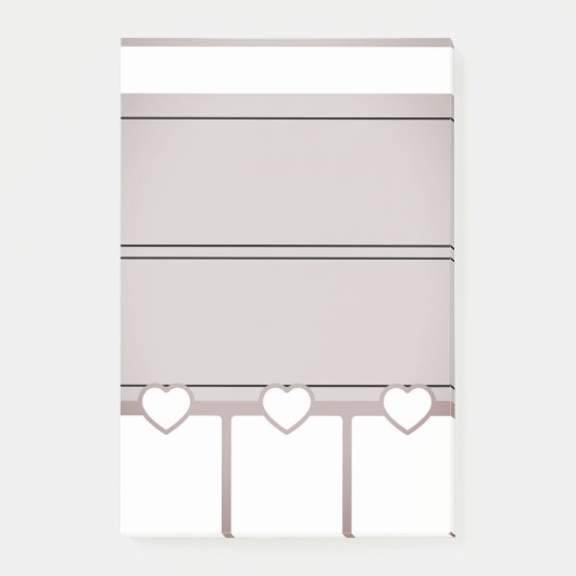 ピンクのハートをテーマにしたデイリープランナーノートを投稿 ポストイット (正面)