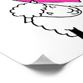 ピンクのハートを持つ2匹の可愛い子羊 ポスター (角)