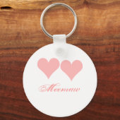 ピンクのハートを持つMemawキーチェーン キーホルダー (正面)