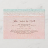 ピンクのハートを砂のビーチ宿泊施設 エンクロージャーカード (正面)