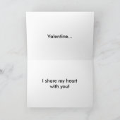 ピンクのハートを赤の抽象デザインカード シーズンカード (内部)