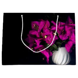 「ピンクのハートを黒で表示」 ラージペーパーバッグ