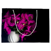 「ピンクのハートを黒で表示」 ラージペーパーバッグ (裏面)