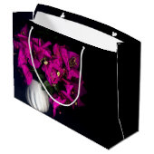 「ピンクのハートを黒で表示」 ラージペーパーバッグ (裏面アングル)