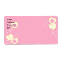 ピンクのハートアイレット背景出荷ラベル
