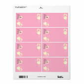 ピンクのハートアイレット背景出荷ラベル ラベル (フルシート)