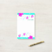 ピンクのハートアクセント ポストイット (デスク上)