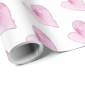ピンクのハートアーティザンウォーターカラーアートスウィートラブ ラッピングペーパー (ロールコーナー)