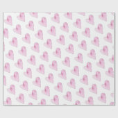 ピンクのハートアーティザンウォーターカラーアートスウィートラブ ラッピングペーパー (フラット)