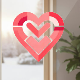 ピンクのハートウィンドウの固定 ウィンドウサイン