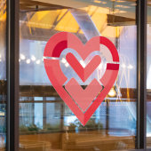 ピンクのハートウィンドウの固定 ウィンドウサイン