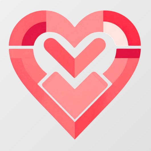 ピンクのハートウィンドウの固定 ウィンドウサイン (シート)