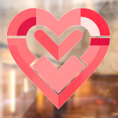 ピンクのハートウィンドウの固定 ウィンドウサイン (シート2)