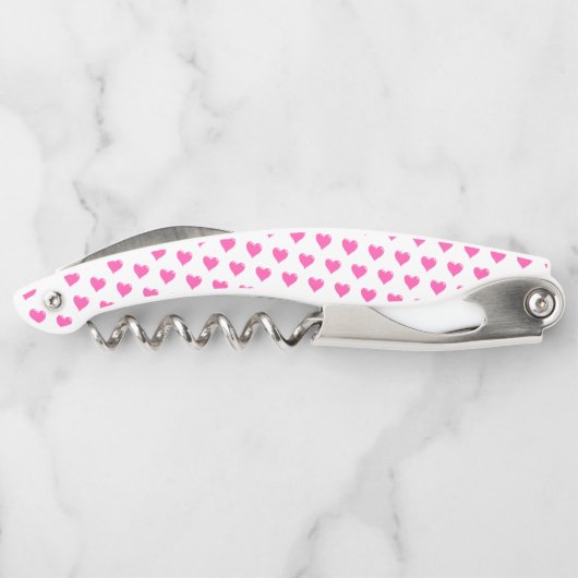 ピンクのハートウェイターのコルク抜き – 愛 ソムリエナイフ (裏面)