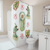 ピンクのハートエンジェルバレンタインショーカーテン シャワーカーテン (インサイチュ)