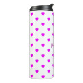 ピンクのハートオンミニマルホワイト タンブラー (回転左)