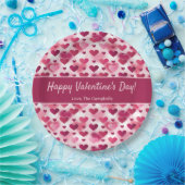 ピンクのハートカスタムと文字バレンタインデー ペーパープレート (パーティー)