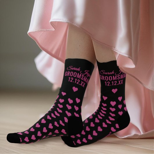 ピンクのハートカスタムグロムスメイド提案靴下 ソックス