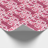 ピンクのハートカスタム&文字私はあなたを愛するバレンタイン ラッピングペーパー (角)