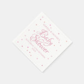 ピンクのハートカップル赤ちゃんシャワー スタンダードカクテルナプキン (角)