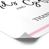 ピンクのハートカードとギフト赤ちゃんシャワー ポスター (角)