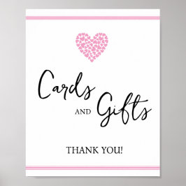 ピンクのハートカードとギフト赤ちゃんシャワー ポスター