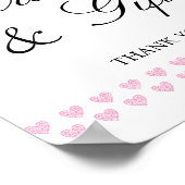 ピンクのハートカードとギフト赤ちゃんシャワー ポスター (角)