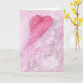 ピンクのハートカードC30 カード (黄色い花)