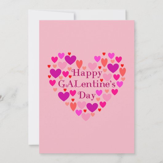 ピンクのハートガレンティーンズデイパーティの招待状 招待状 (裏面)