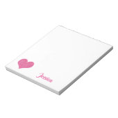 ピンクのハートガーリー名 ノートパッド (回転)