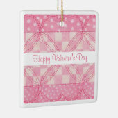ピンクのハートキルトバレンタインセラミックSq.オーナメント セラミックオーナメント (右)