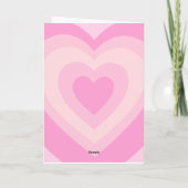 ピンクのハートゲイレズビアンカップルのバレンタインデーの愛 カード (裏面)