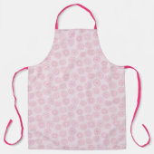 ピンクのハートサークルがピンクバレンタインデーに エプロン (正面)