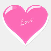 ピンクのハートシールと文字愛 – カスタマイズ可能 ハートシール (正面)