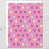 ピンクのハートスクラップブック紙 (正面/裏面)