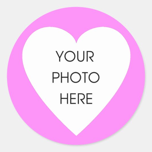 ピンクのハートスティッカー ラウンドシール (正面)