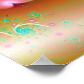 ピンクのハートスパイラル ポスター (角)