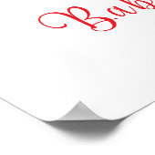 ピンクのハートテディベアーバルーンベビーシャワーへようこそ ポスター (角)