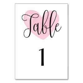 ピンクのハートテーブル番号。ロマンモダン結婚ツ テーブルナンバー
