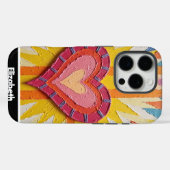 ピンクのハートデザインパーソナライズされたと名前 Case-Mate iPhoneケース (裏面 (横))