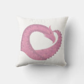 ピンクのハートドラゴンの白 クッション (裏面)