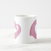 ピンクのハートドラゴンの白 コーヒーマグカップ (中央)